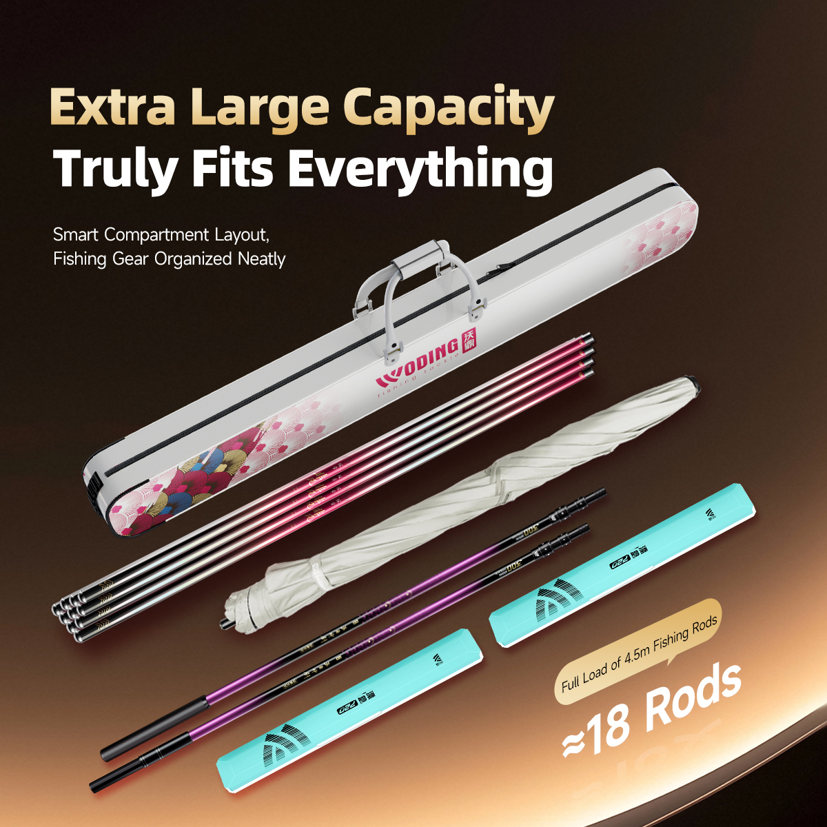 Woding 2026 New PU Fishing Rod Bag